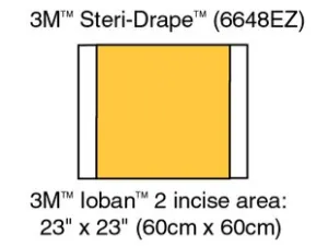 3M 6648EZ Ioban 2 Antimicrobial Incise Drapes 60cm x 60cm