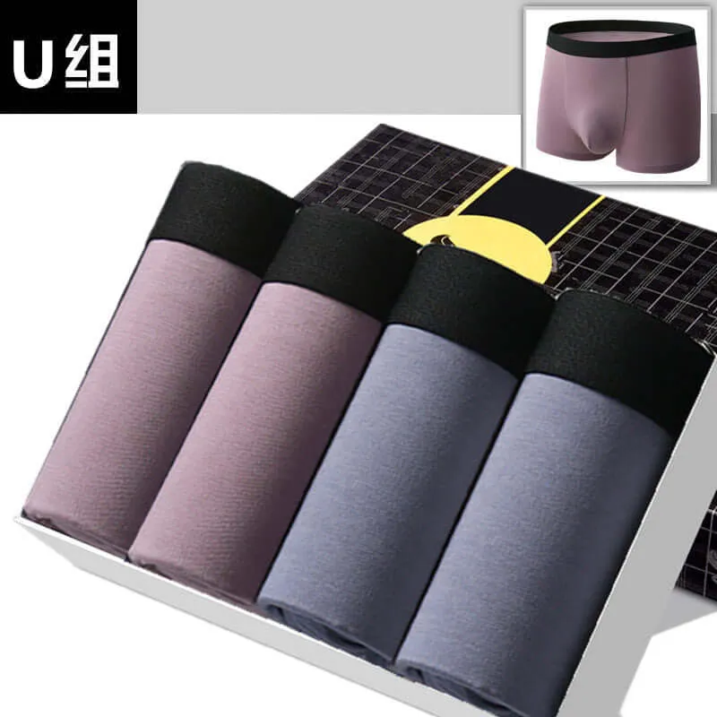 4pcs/Lot Men's Panties Underpants Cueca Boxers Underwear Cotton Thermal for Man Breathable Homme Sexy Soft Male Shorts