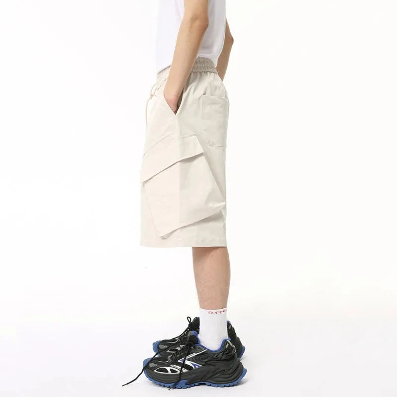 American Style Men's Casual Shorts Three-dimensional Slant Pocket Cargo Pants Summer Loose Straight Men Bottoms 9C6475