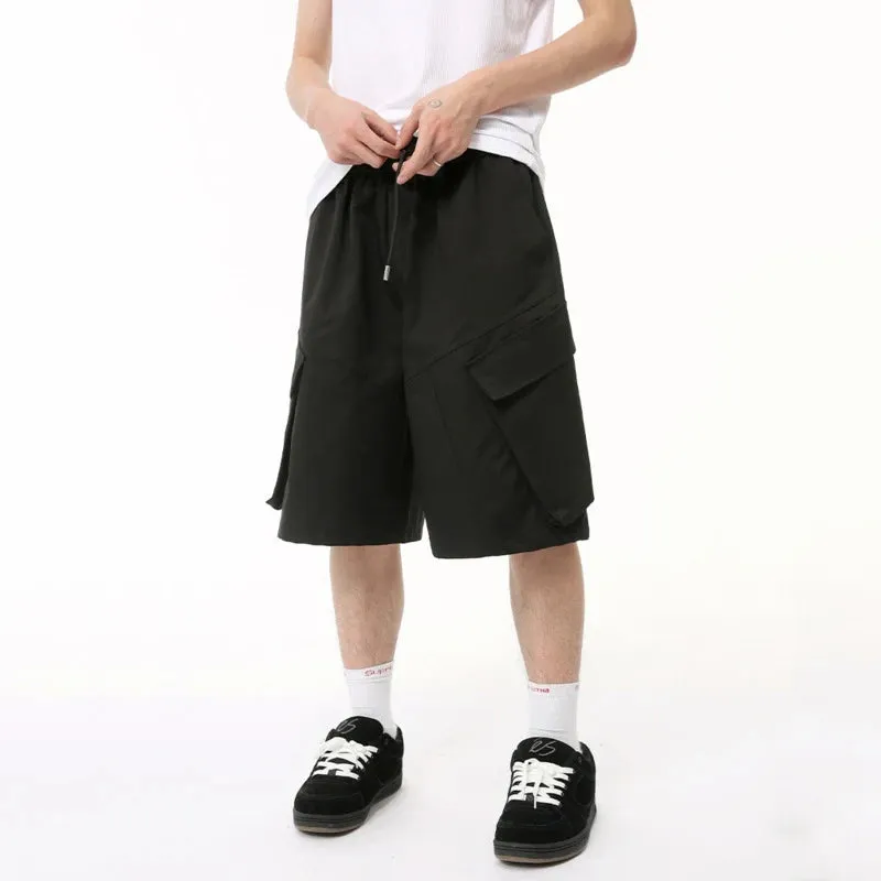 American Style Men's Casual Shorts Three-dimensional Slant Pocket Cargo Pants Summer Loose Straight Men Bottoms 9C6475