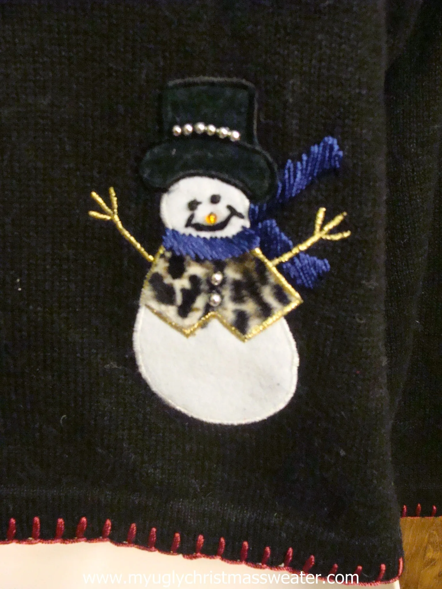 Animal Print Wearing Snowmen Ugly Christmas Sweater