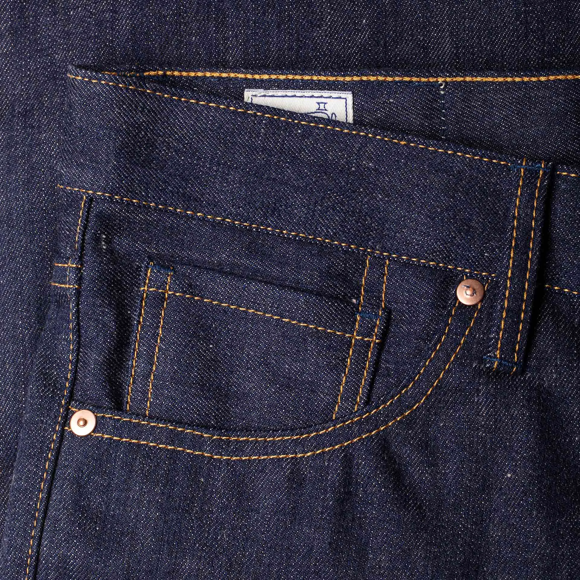 B-03 TAPERED 10YA 15 oz. brown cotton golden selvedge