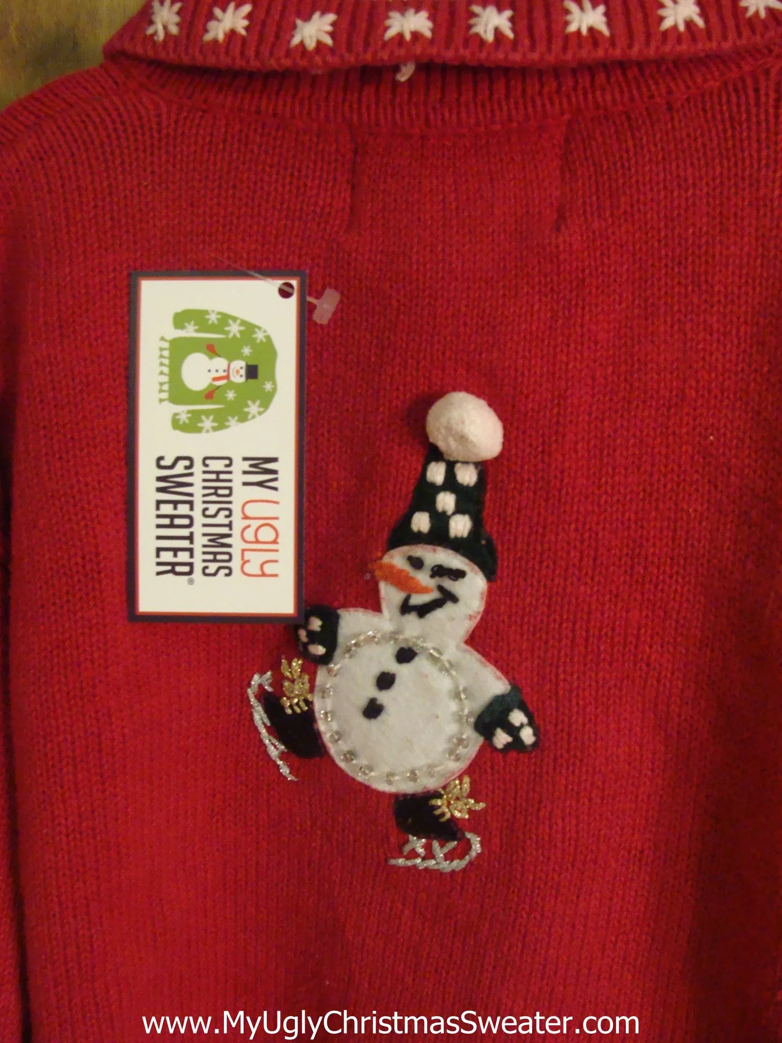 Bling Skating Snowmen Child Size Christmas Sweater