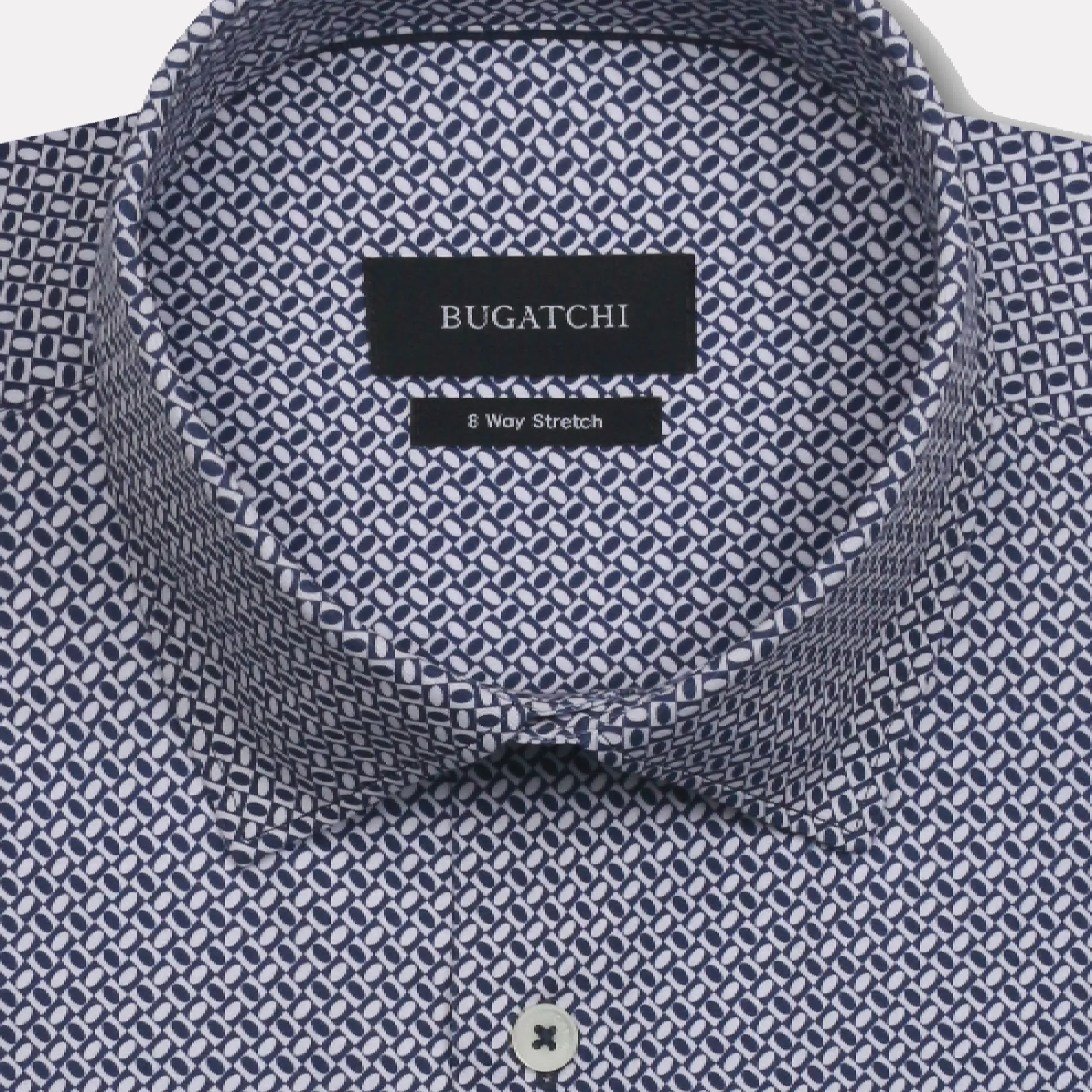 BUGATCHI OOOHCOTTON® James Long Sleeve Shirt / Navy