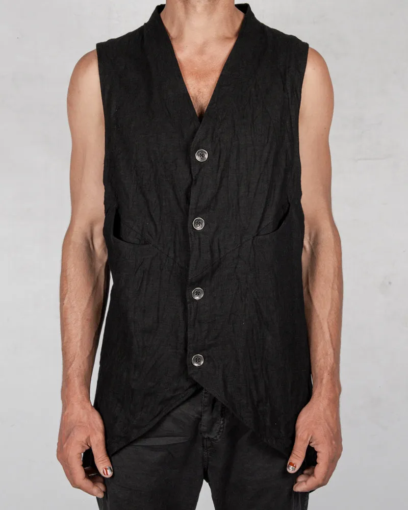 Buttoned linnen vest