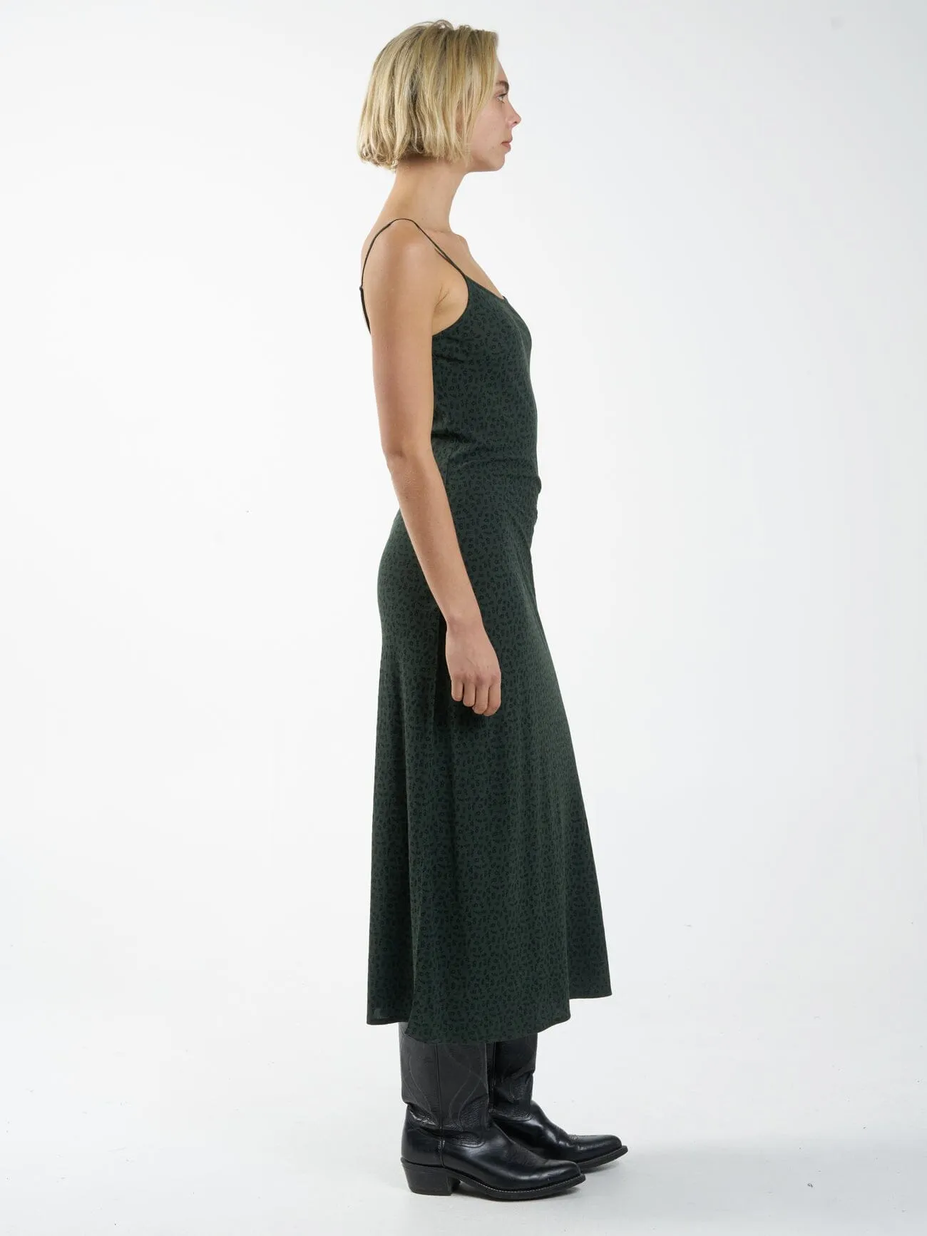 Cassia Bias Dress - Deep Forest