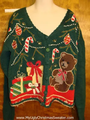 Child Size Horrible Ugly Christmas Sweater Cardigan