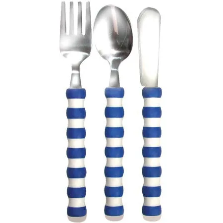 Comfortable Cutlery (3 pc Cutlery Set w/ Pink or Blue Handles)