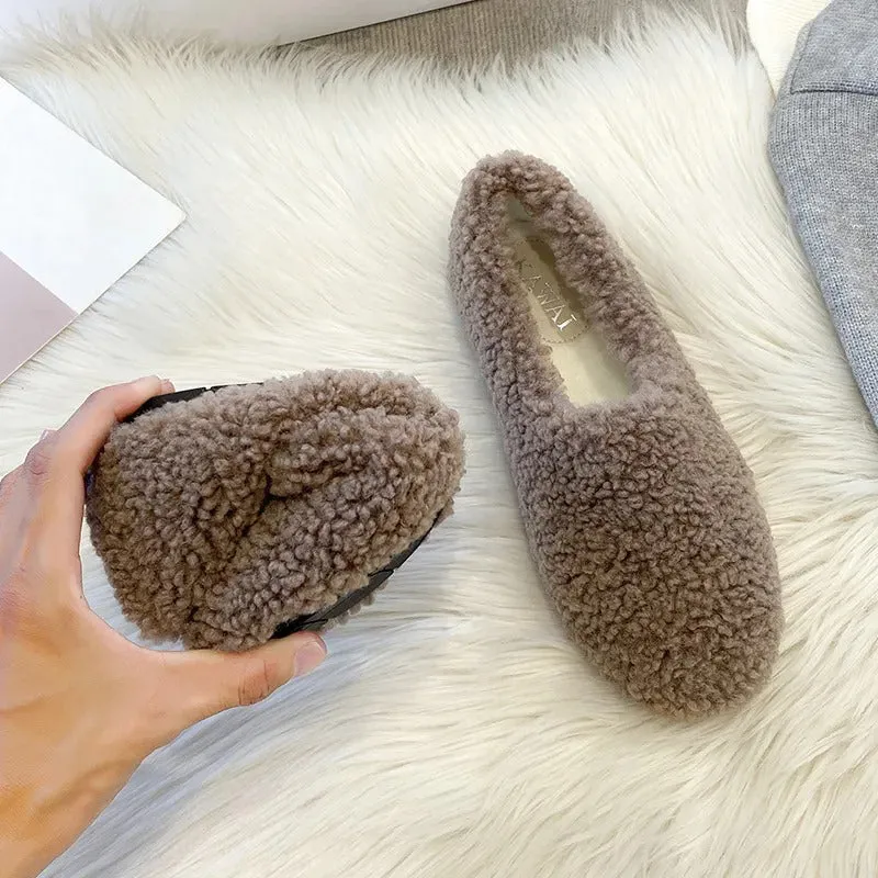 Comfortable Winter Plush Slip-on Loafer Shoes