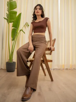 Corduroy Brown High Waist Pants