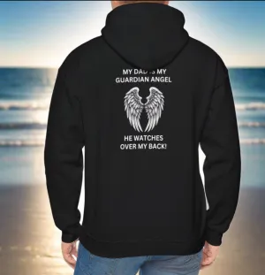 Dad, My Guardian Angel |Front & Back Print Hoodie