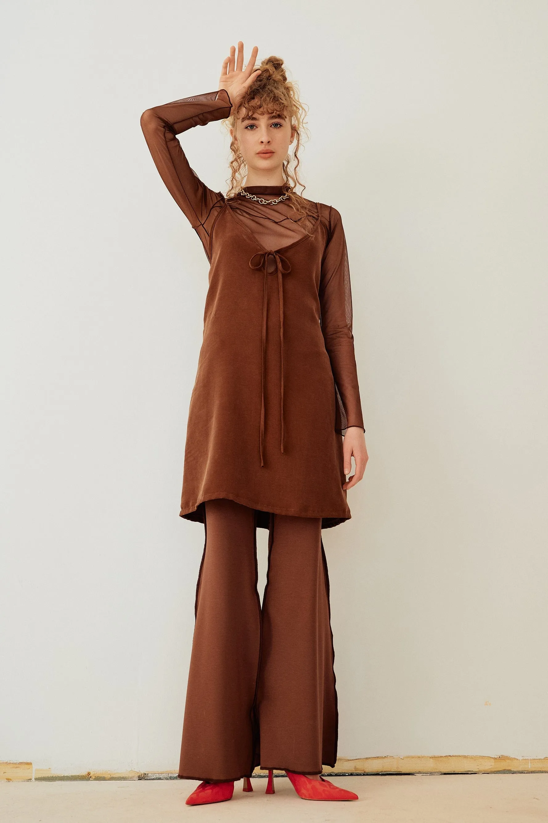 Drew Slip Dress Chocolate Brown