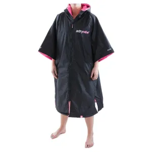 Dryrobe Advance Short Sleeve Changing Robe - Black/Pink