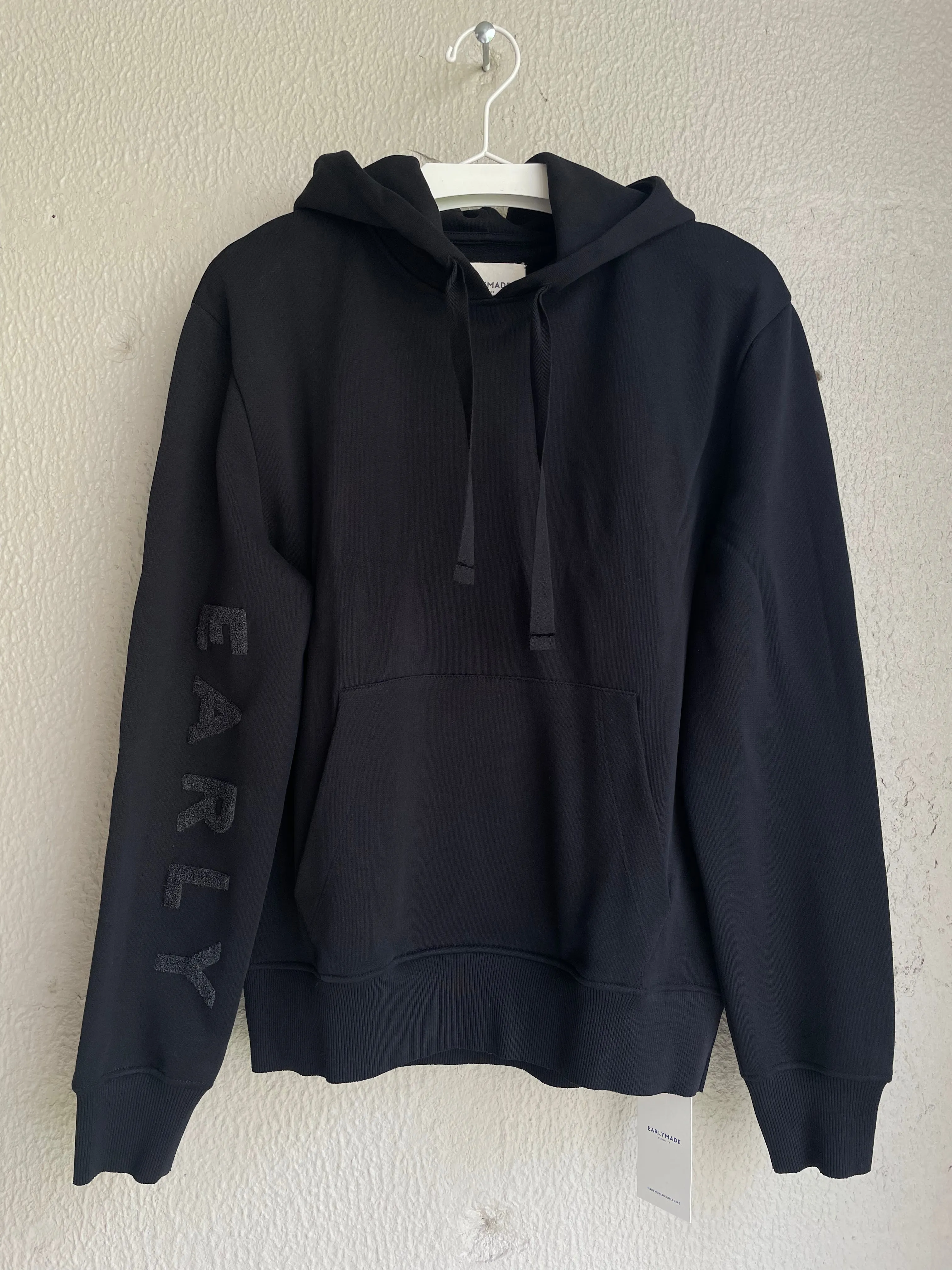 Early High-Stitch Logo Hoodie - Black