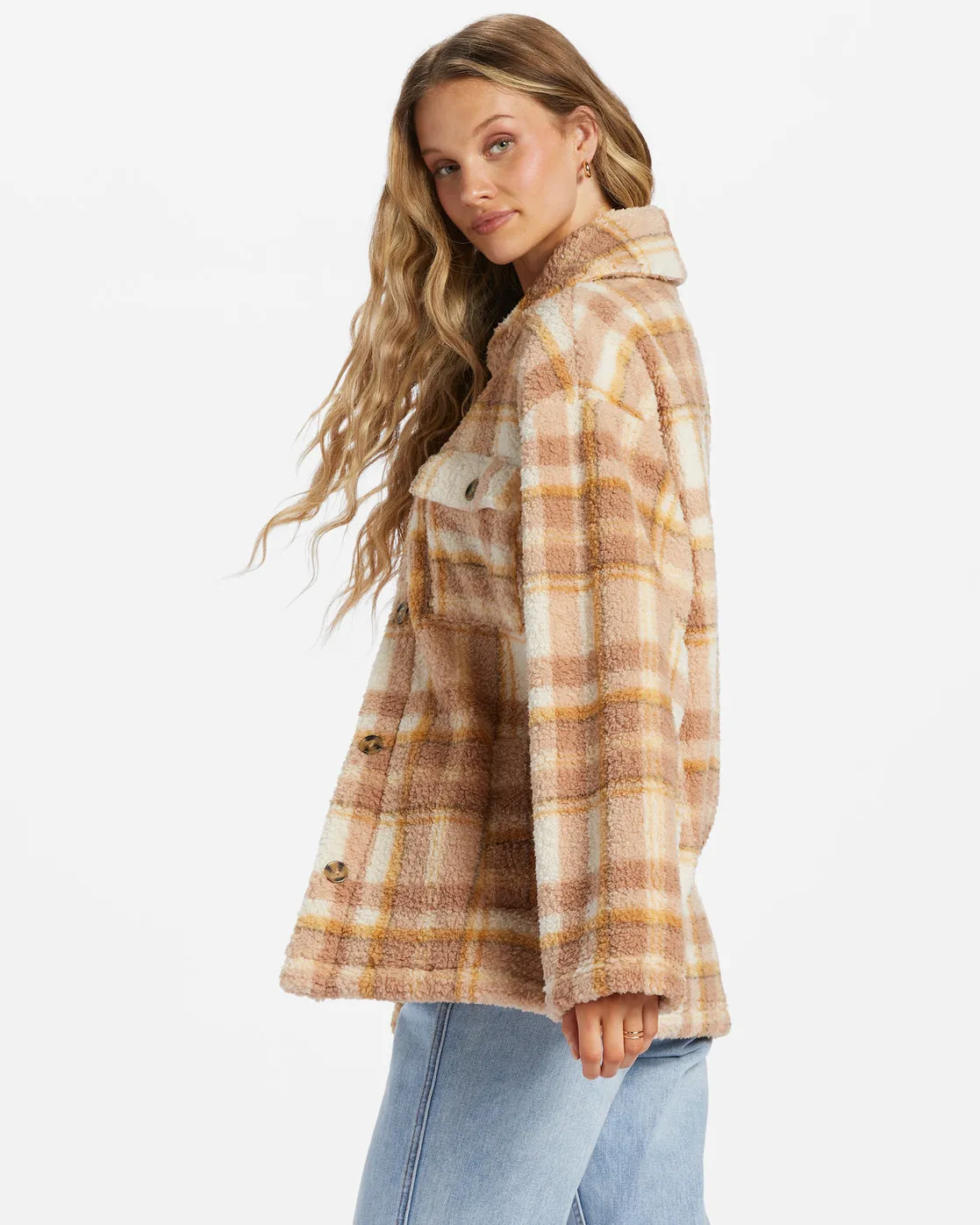 Fairbanks Button-Up Teddy Bear Jacket - Boulder