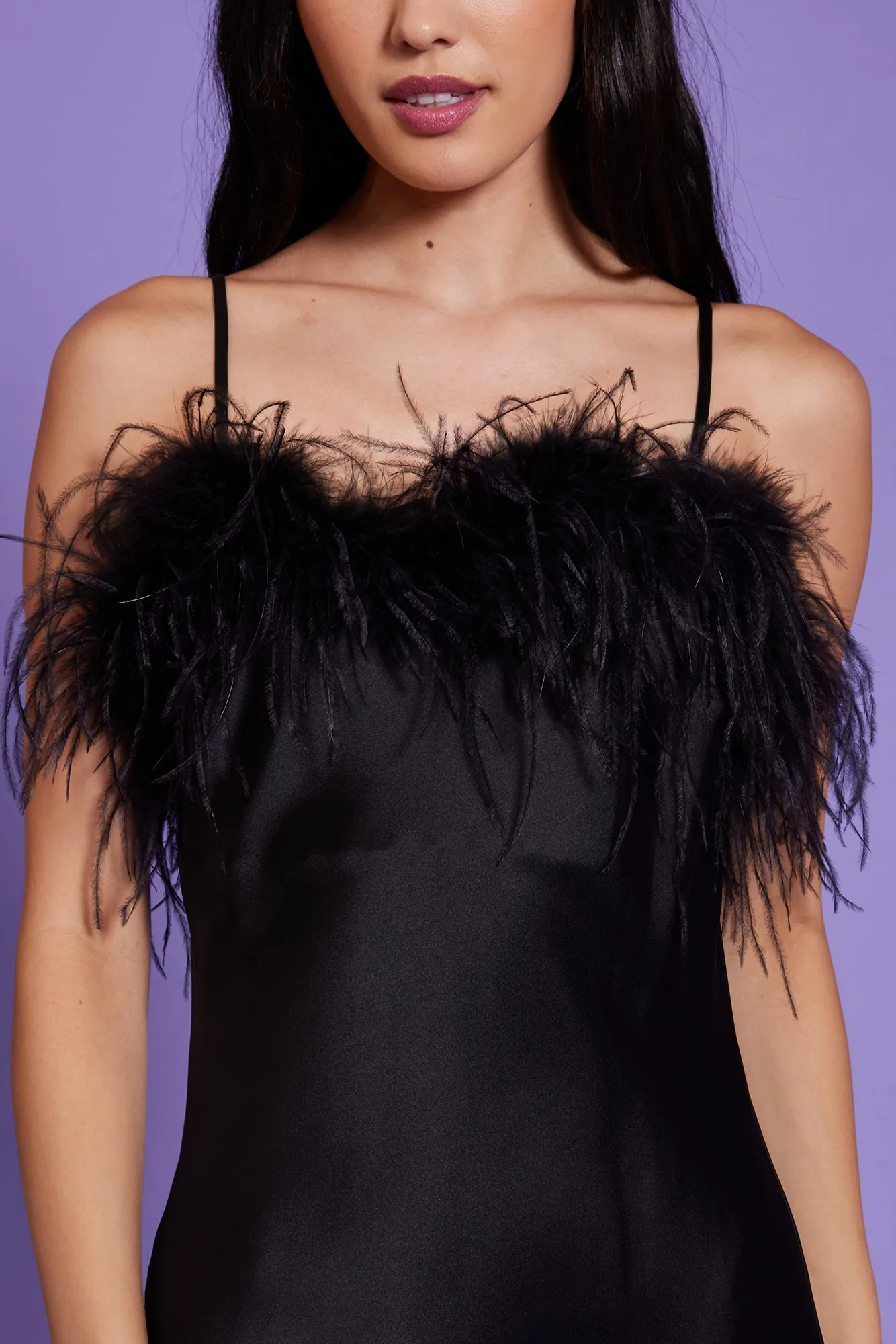 Flora Feather Slip Dress