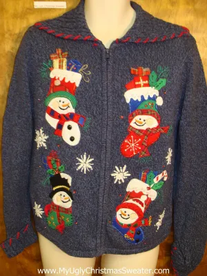 Four Horrible Stockings Ugly Christmas Sweater