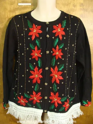 Fun Poinsettias Cute Christmas Sweater