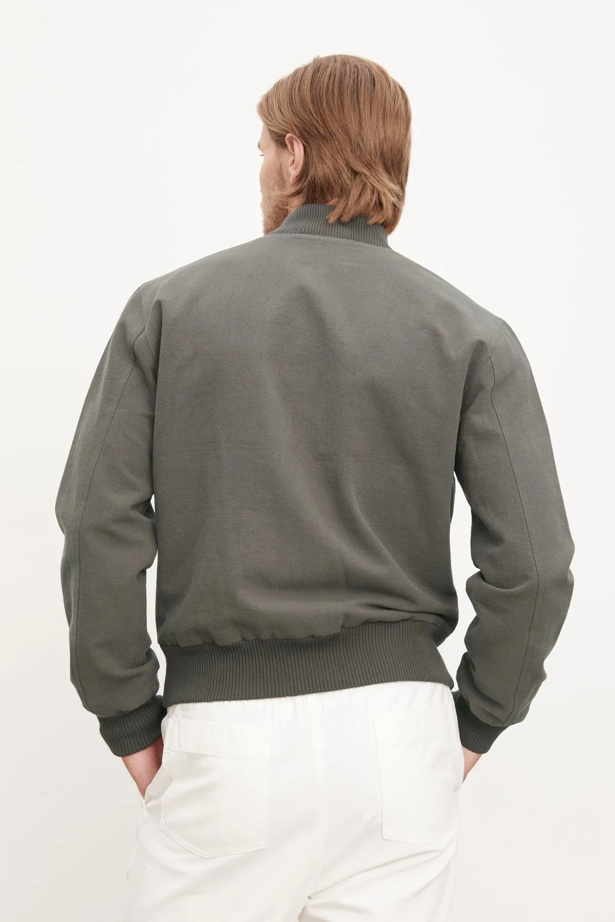 GARNER LINEN BLEND BOMBER JACKET