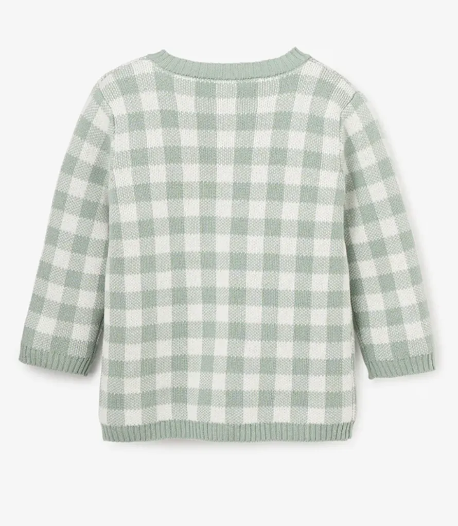 Gingham Cardigan in Sage