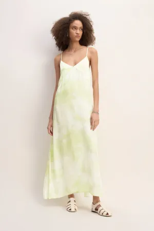 GREEN TIE DYE SLIP DRESS