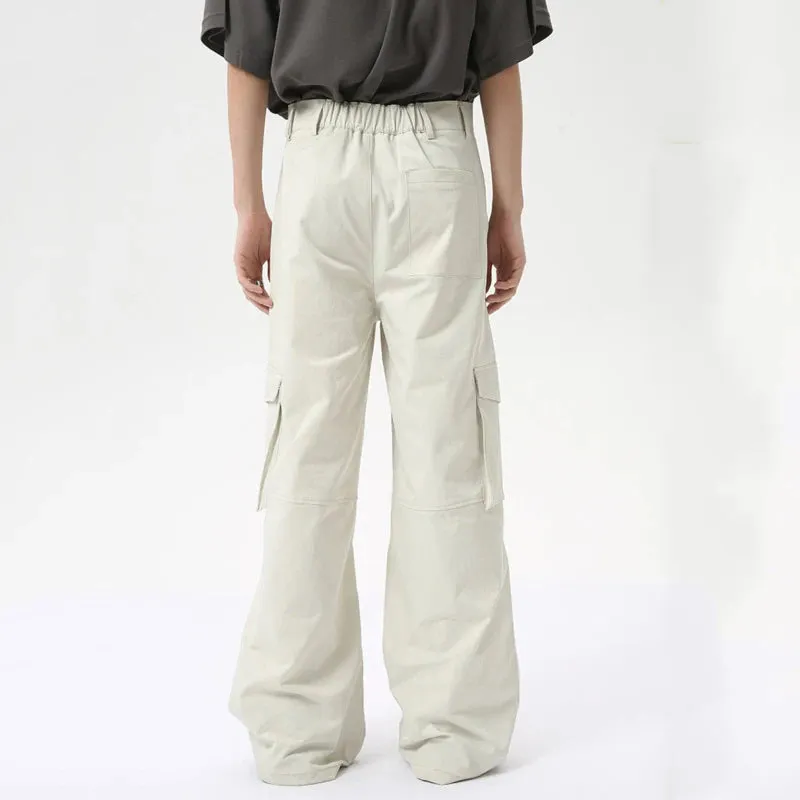 High Street Men's Cargo Pants Summer Loose Big Peckers Straight Trousers Wide Leg Male Casual Overalls 9C6311