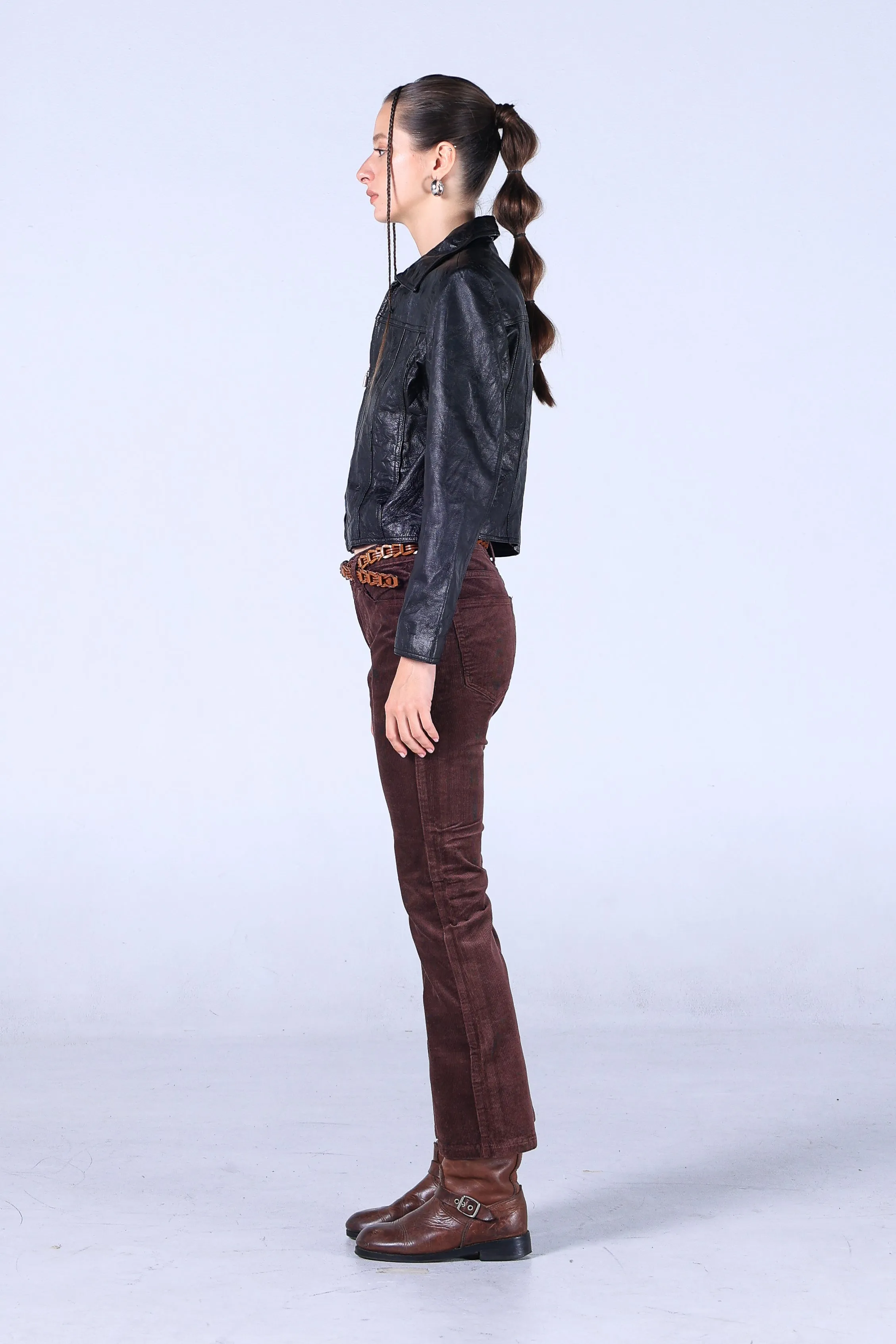 Jack Russel - Women Corduroy - Klassik JF-BT2/BW Boot Cut Brown Mid Waisted