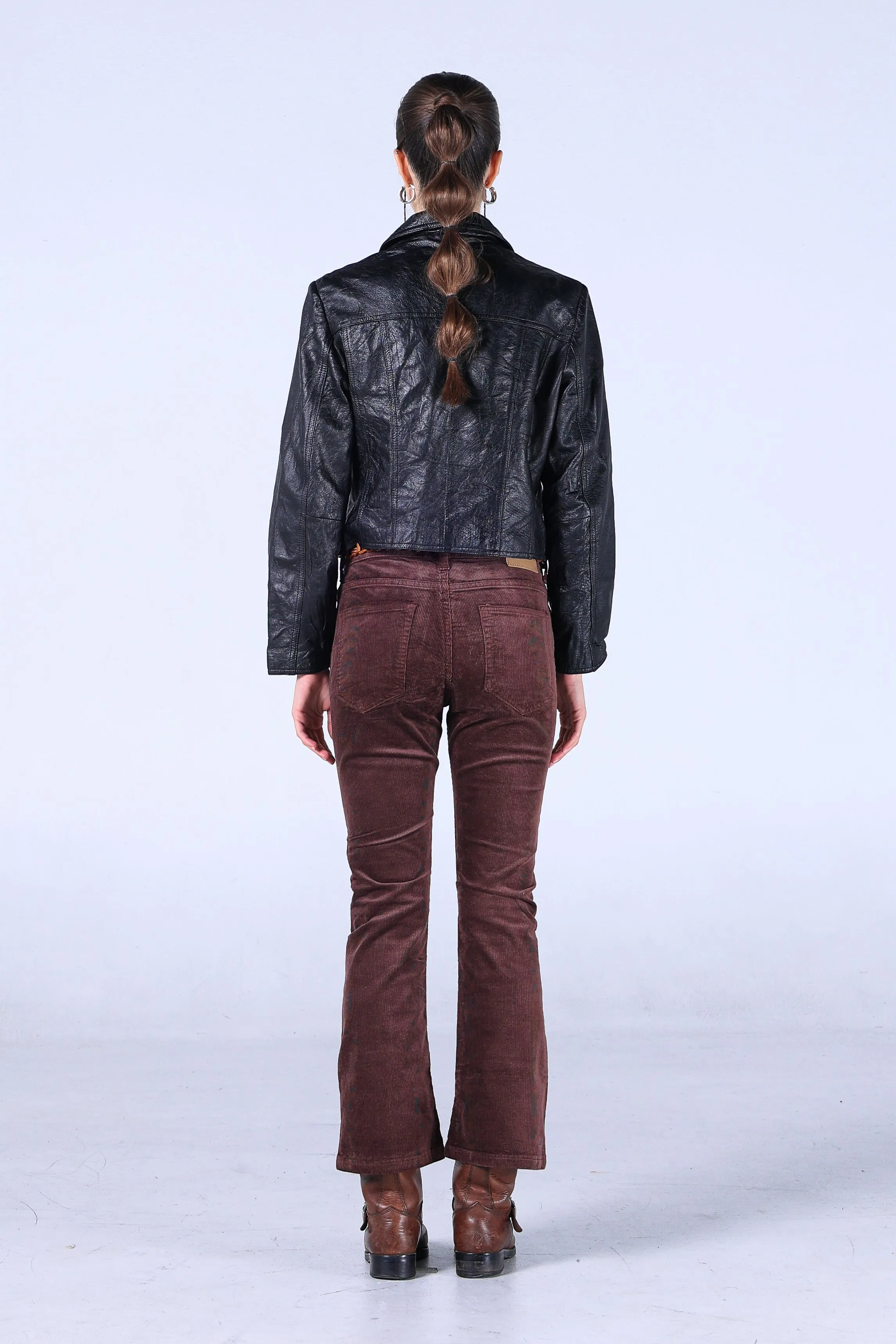 Jack Russel - Women Corduroy - Klassik JF-BT2/BW Boot Cut Brown Mid Waisted