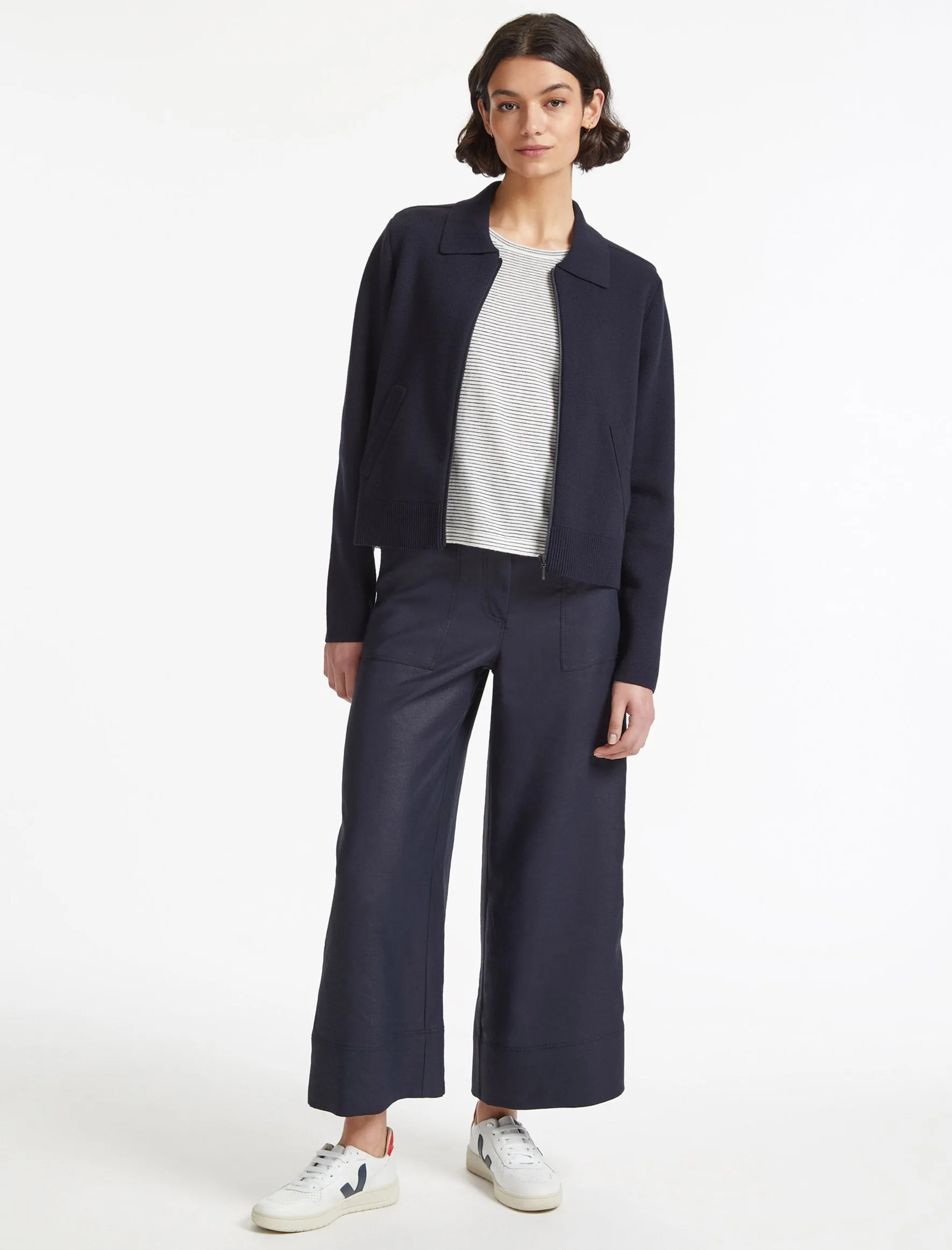 Jimmy Cotton Knit Jacket - Navy