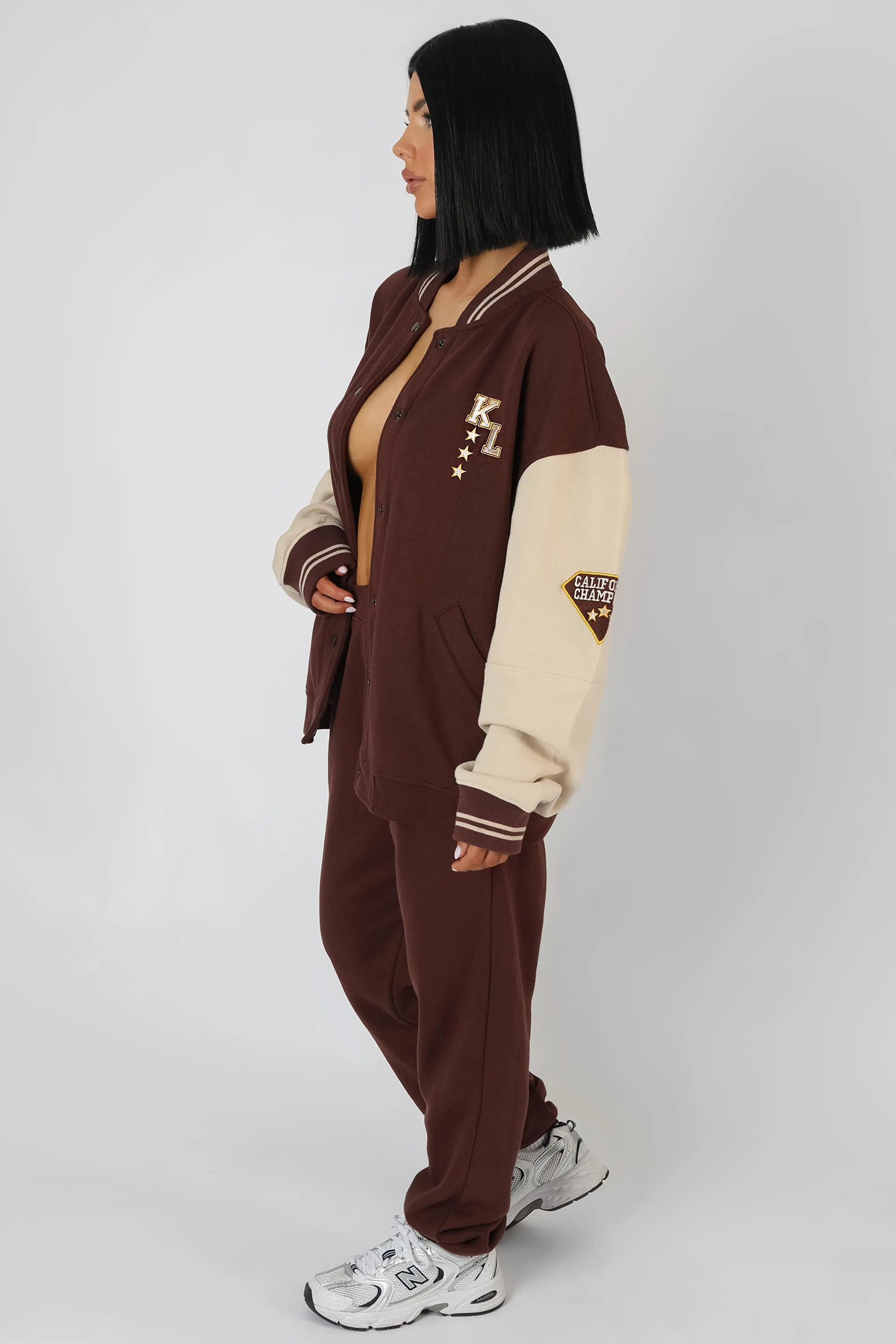 Kaiia Varsity 90'S Jogger Chocolate