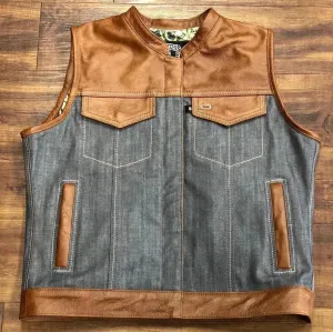 Leather Vest Houston Brown Leather Vest Classic Vest Denim Vest Jeans Vest Leather Men Vest Biker vest Motorcycle Vest Men's Waistcoat