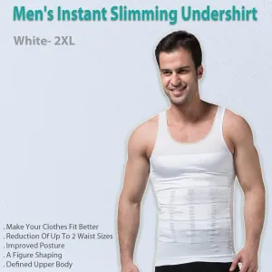 Men's Instant Slimming Tank Top- White- 2XL