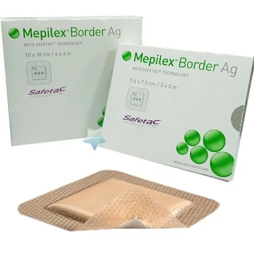 Mepilex Border AG 17cm x 20cm Bordered Silver Foam Dressings