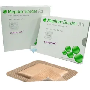 Mepilex Border AG 17cm x 20cm Bordered Silver Foam Dressings