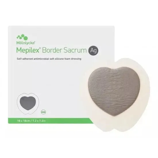 Mepilex Border AG Sacrum 18cm x 18cm Sacrum Silver Foam Dressings