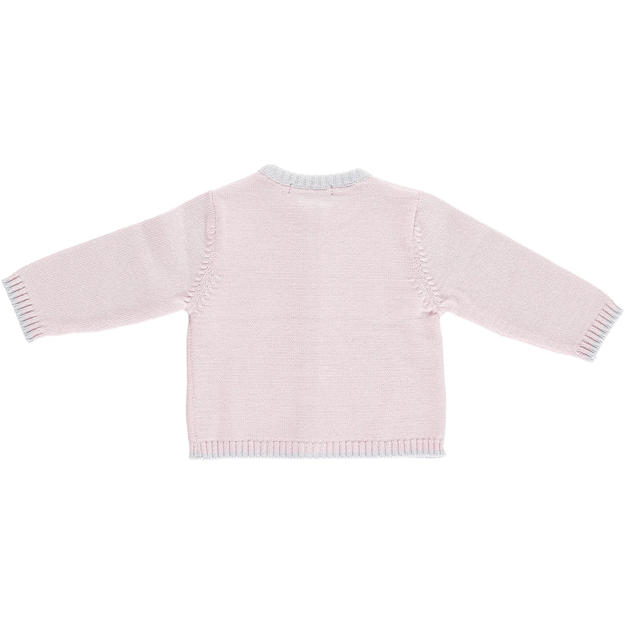 Merino Baby Cardigan - Petal