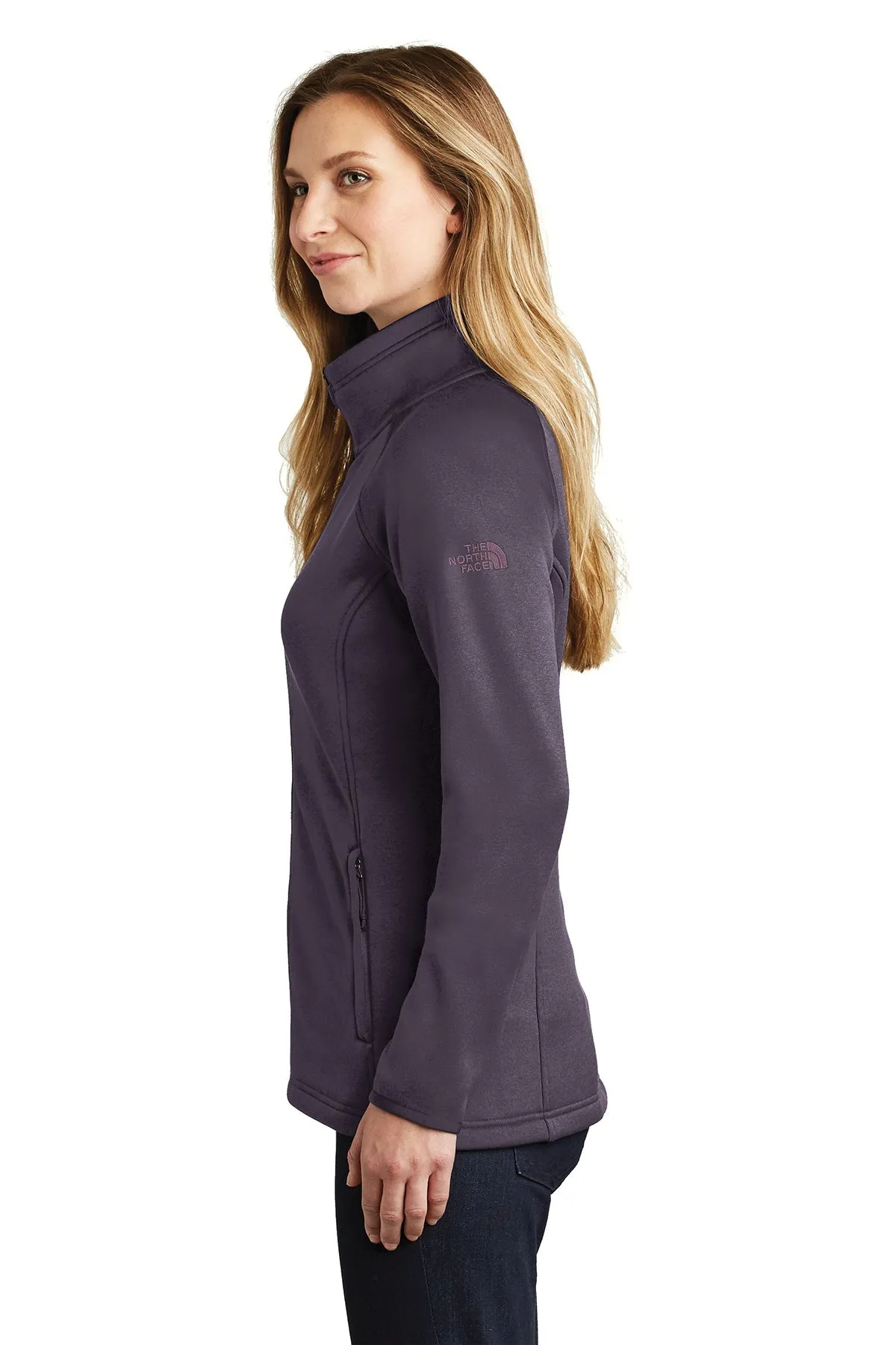 North Face Ladies Canyon Flats Stretch Fleece Jacket Dark Eggplant Purple Heather