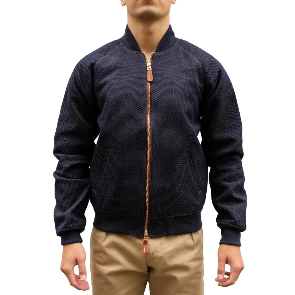 OD SDA "Kasezome" Indigo x Kakishibu Sashiko Selvedge Bomber Jacket