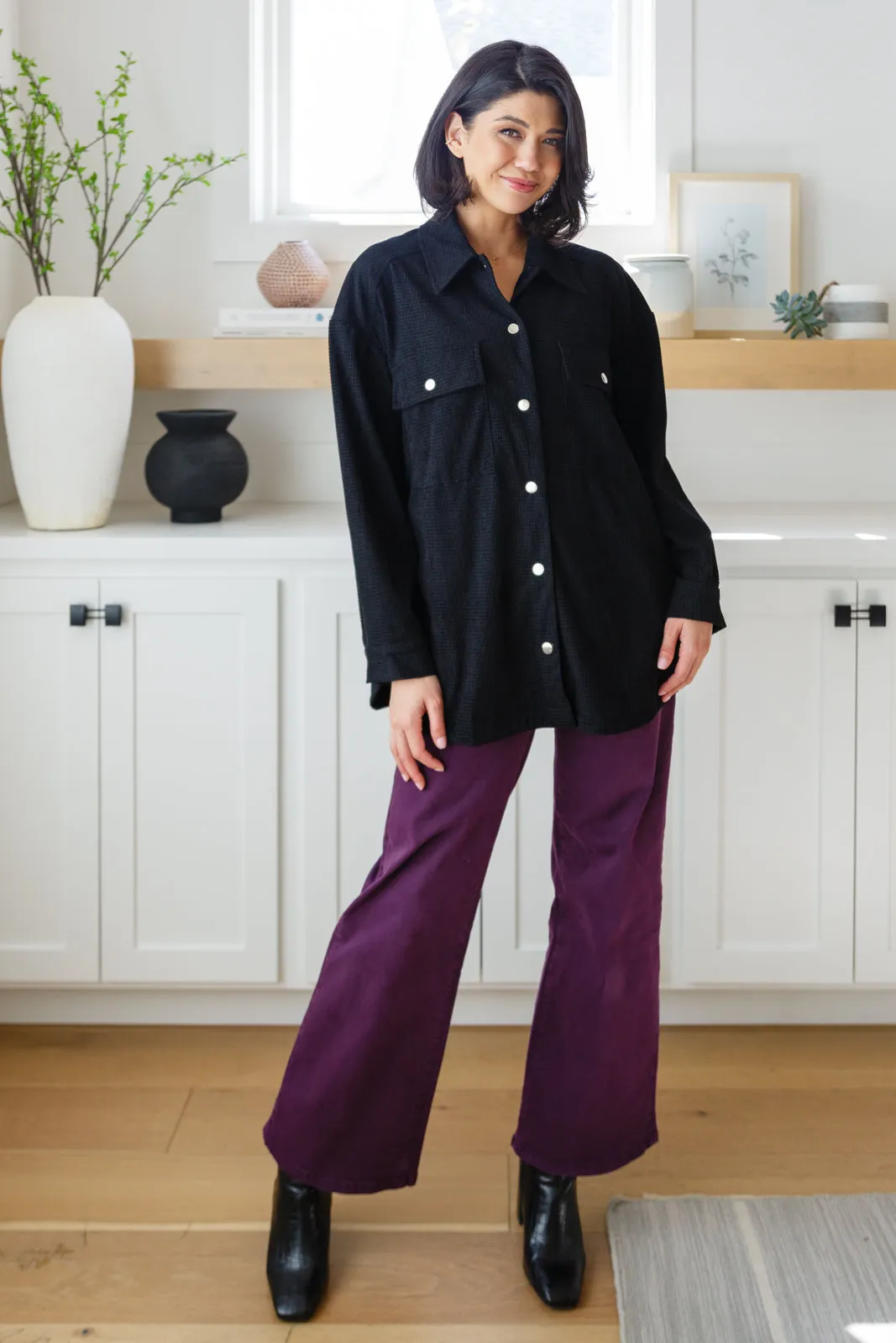 Petunia High Rise Wide Leg Jeans in Plum - MICA Denim