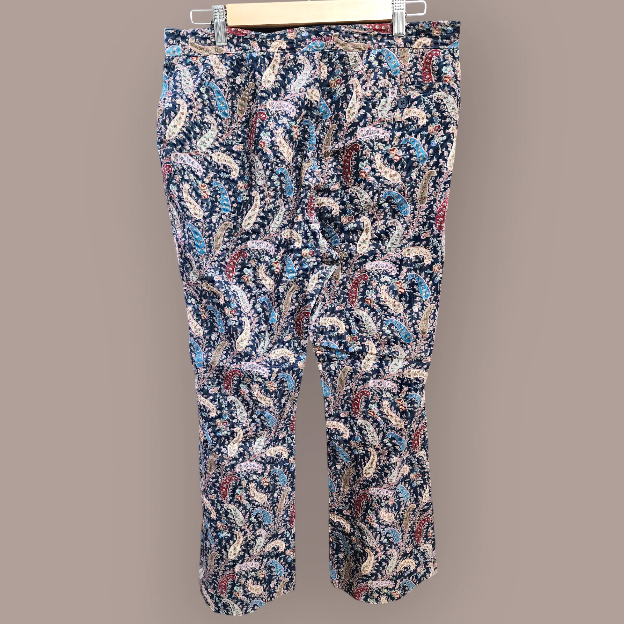 Printed Corduroy Bell-Bottoms