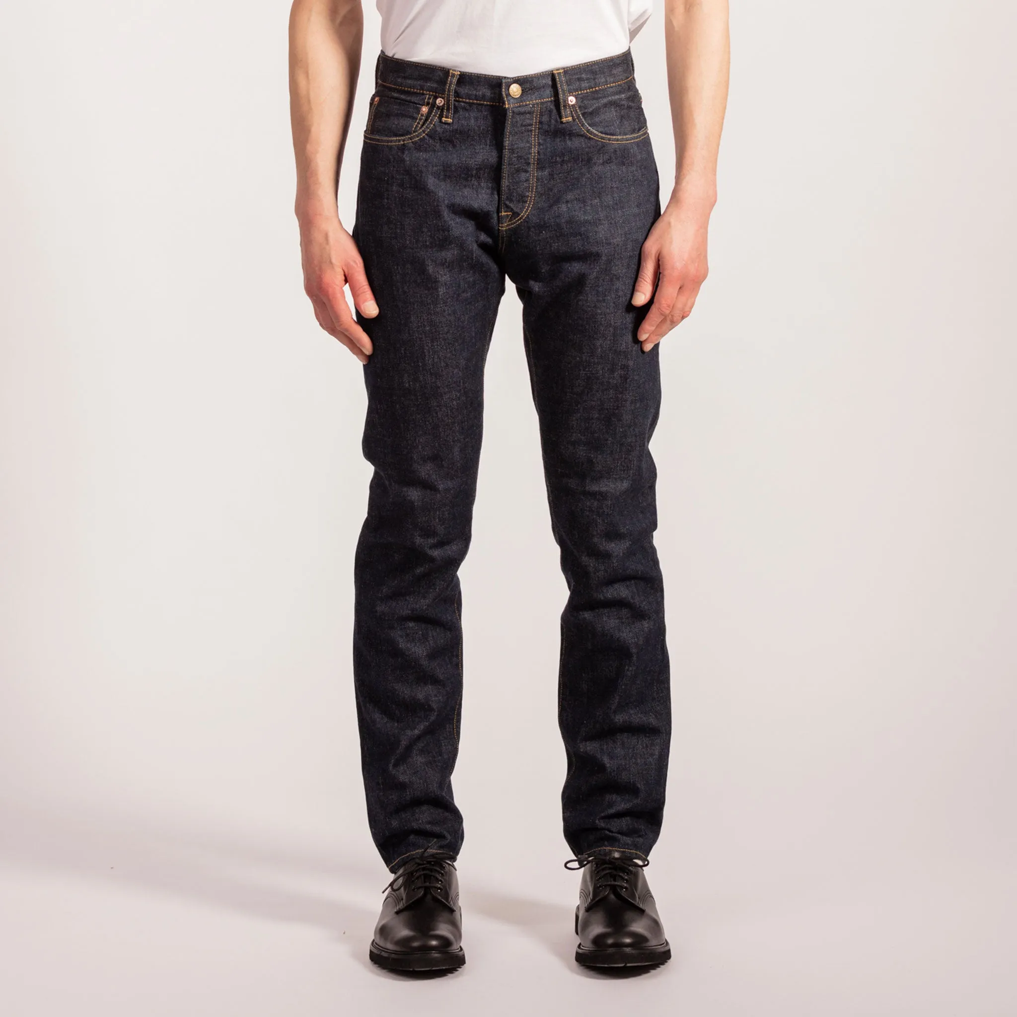 RINSE WASH INDIGO RELAXED TAPERED 005 SELVEDGE JEAN