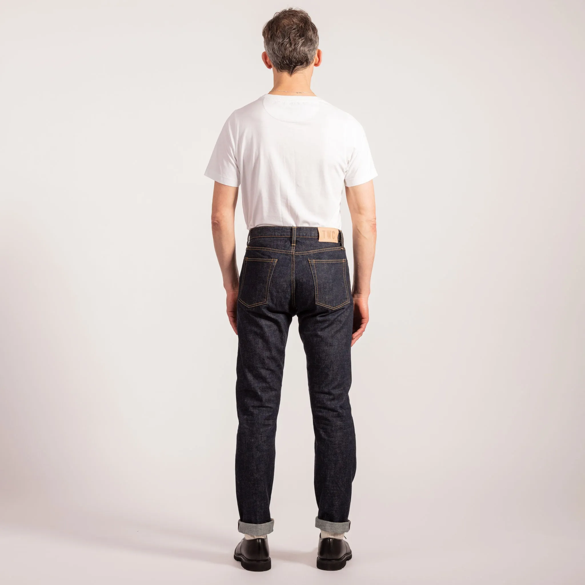 RINSE WASH INDIGO RELAXED TAPERED 005 SELVEDGE JEAN