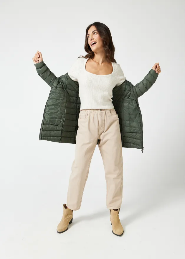 Sage Duck Down Puffer Coat