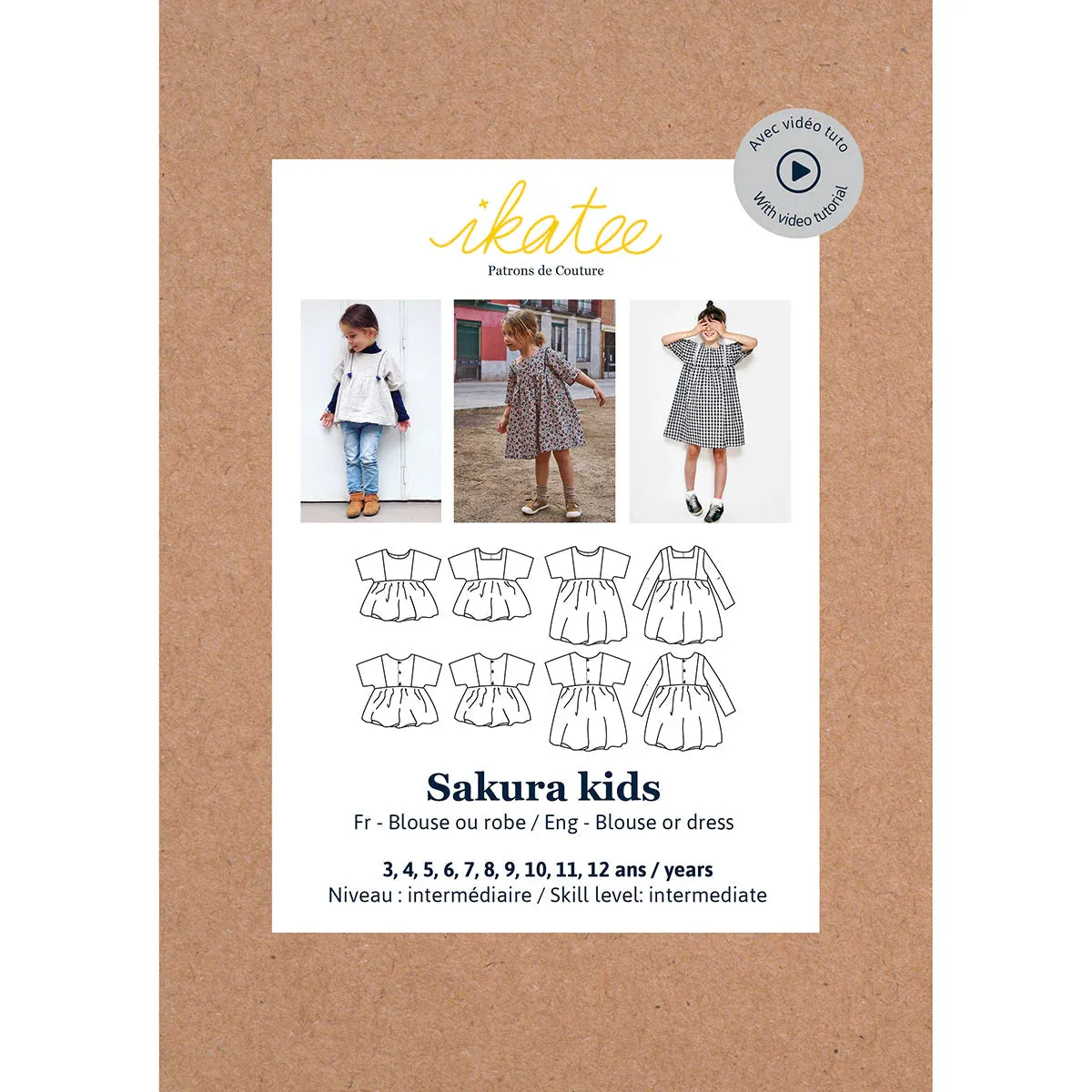 Sakura Blouse & Dress - Kids - Sewing Pattern | Ikatee