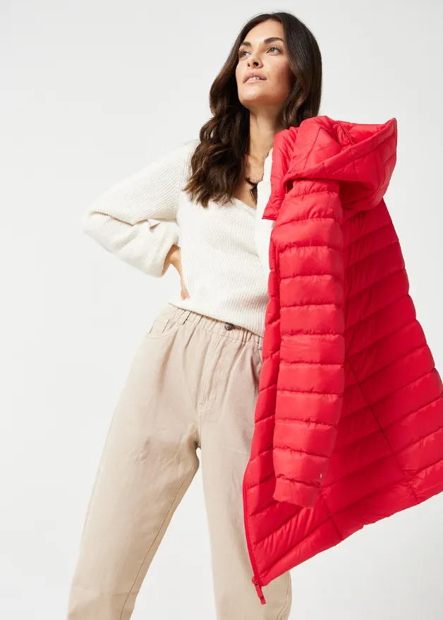 Scarlet Duck Down Puffer Coat