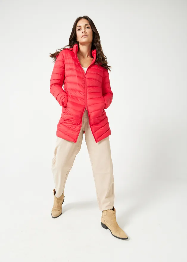 Scarlet Duck Down Puffer Coat