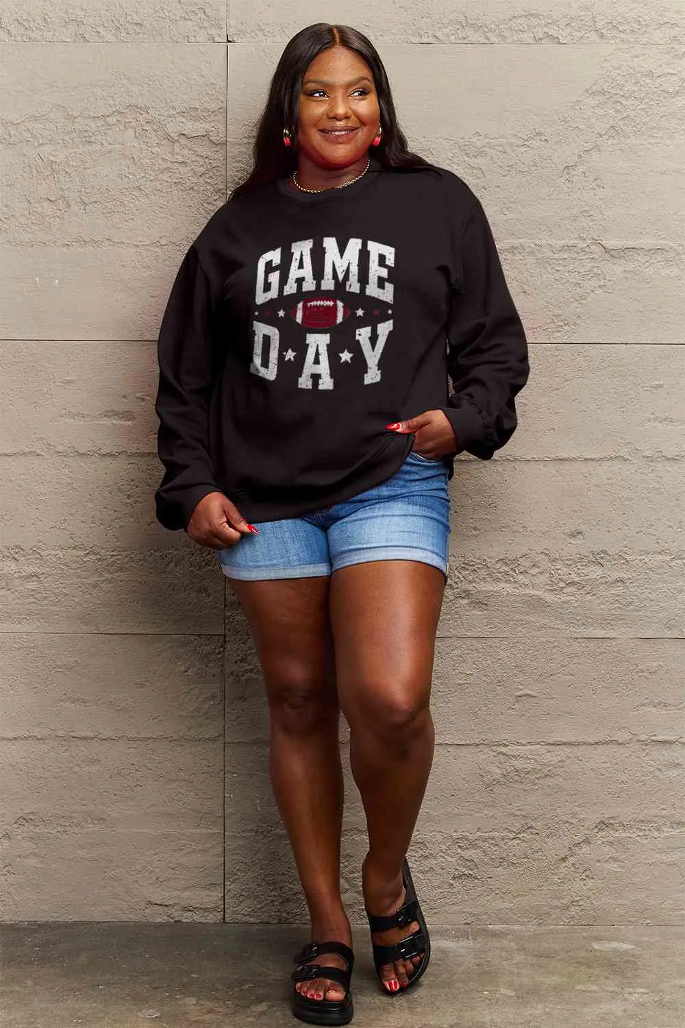 Simply Love Full Size GAME DAY Graphic Sweatshirt