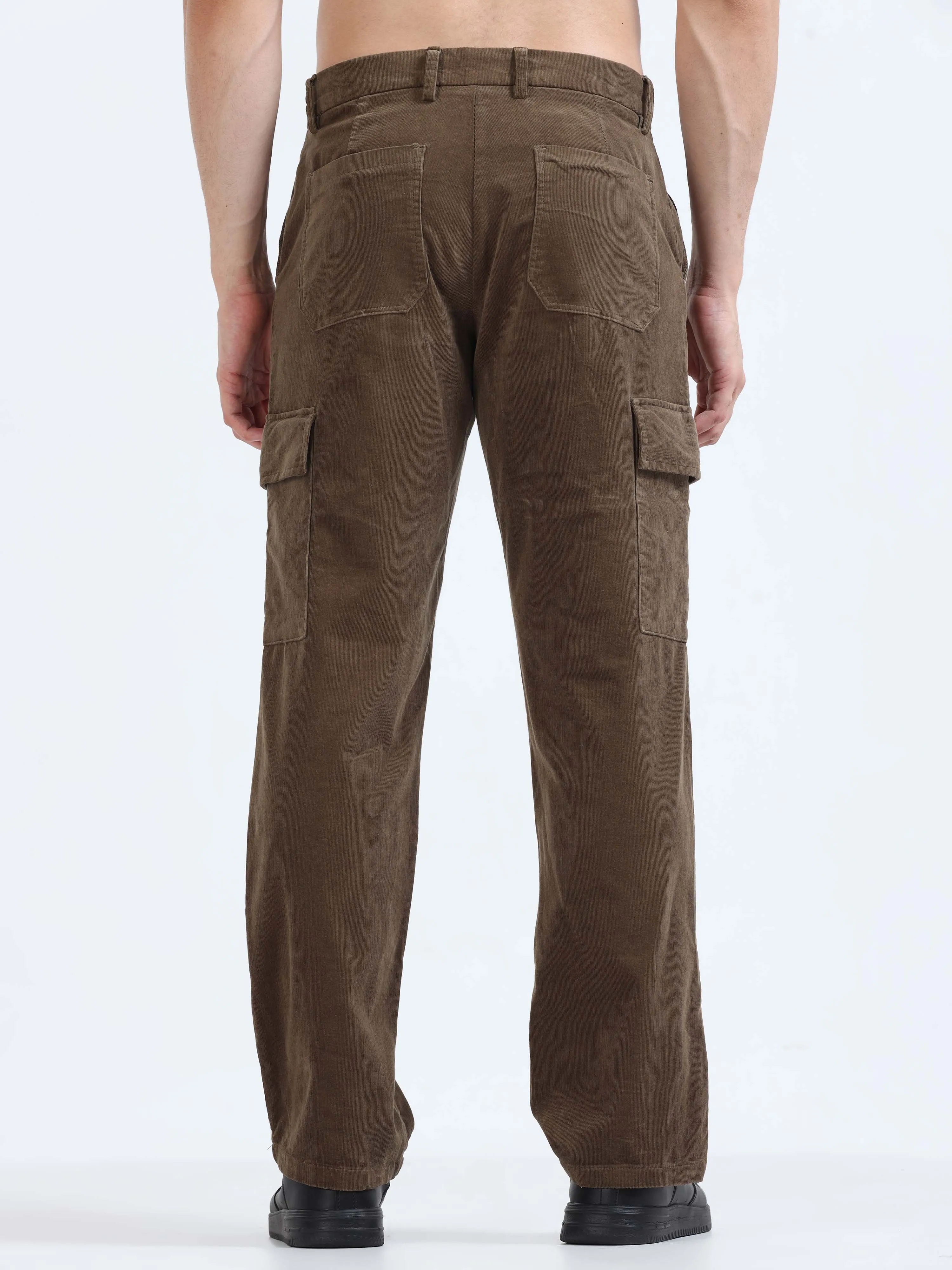 Soft Corduroy Oak Olive Relaxed Cargo Pant