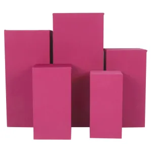 Spandex Covers for Square Metal Pillar Pedestal Stands 5 pcs/set - Fuchsia