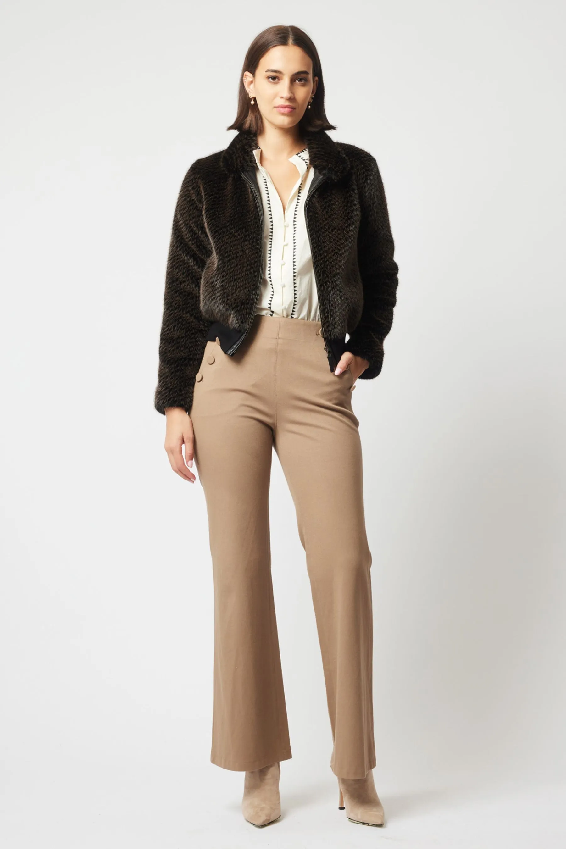 Stella Faux Fur Bomber Jacket | Sable